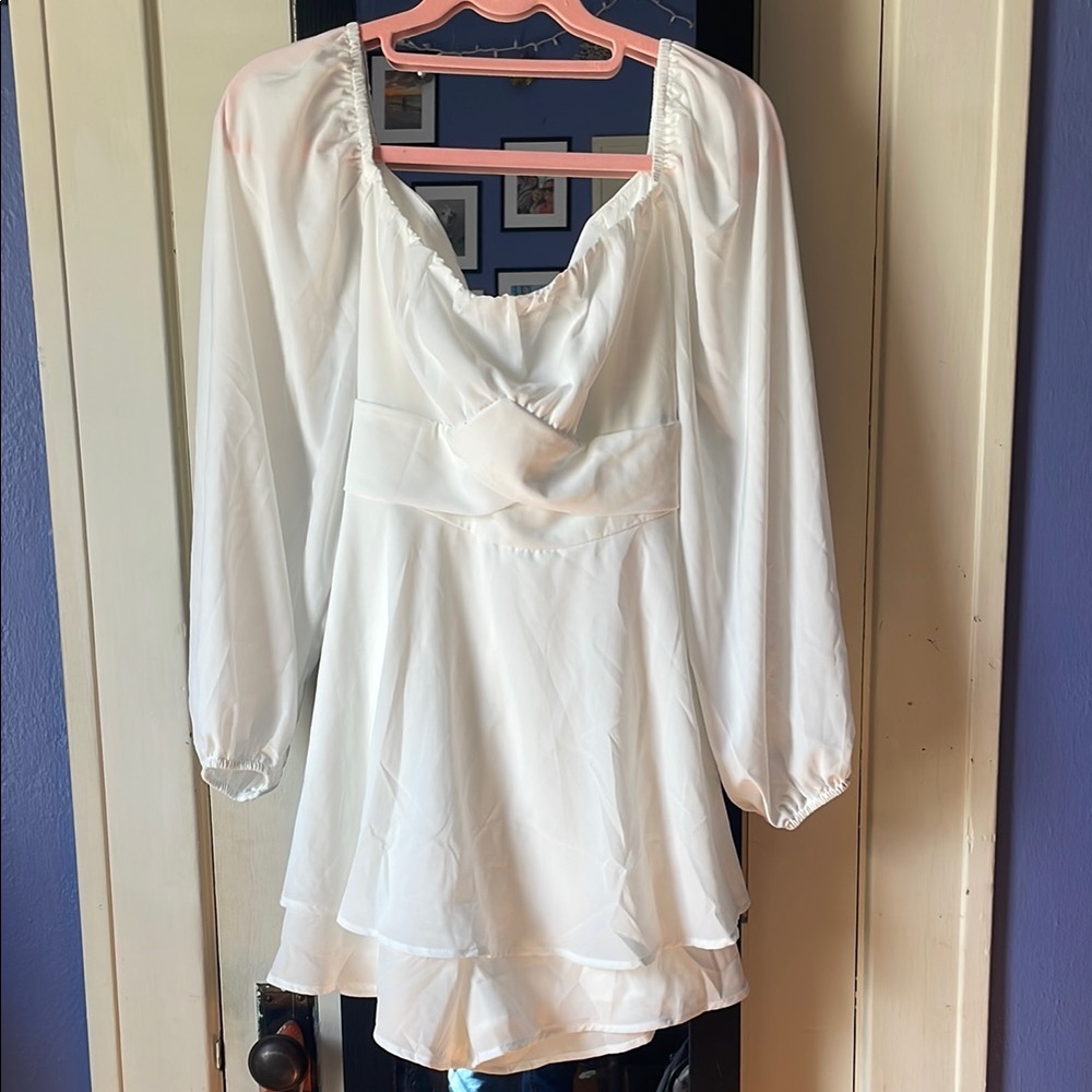 Amazon White Long Sleeve Jumpsuit